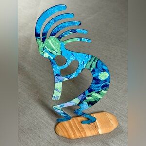 Kokopelli Southwest Metal and Sandstone Sculpture Figure